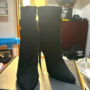 Black suede boots
